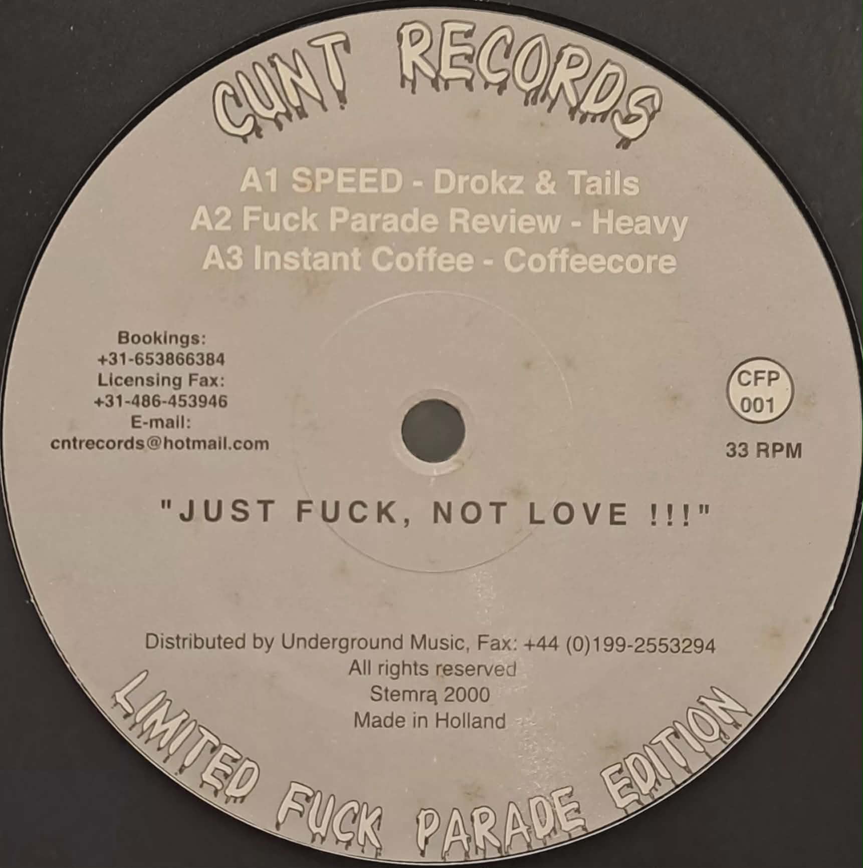 Cunt Records 001 - vinyle hardcore