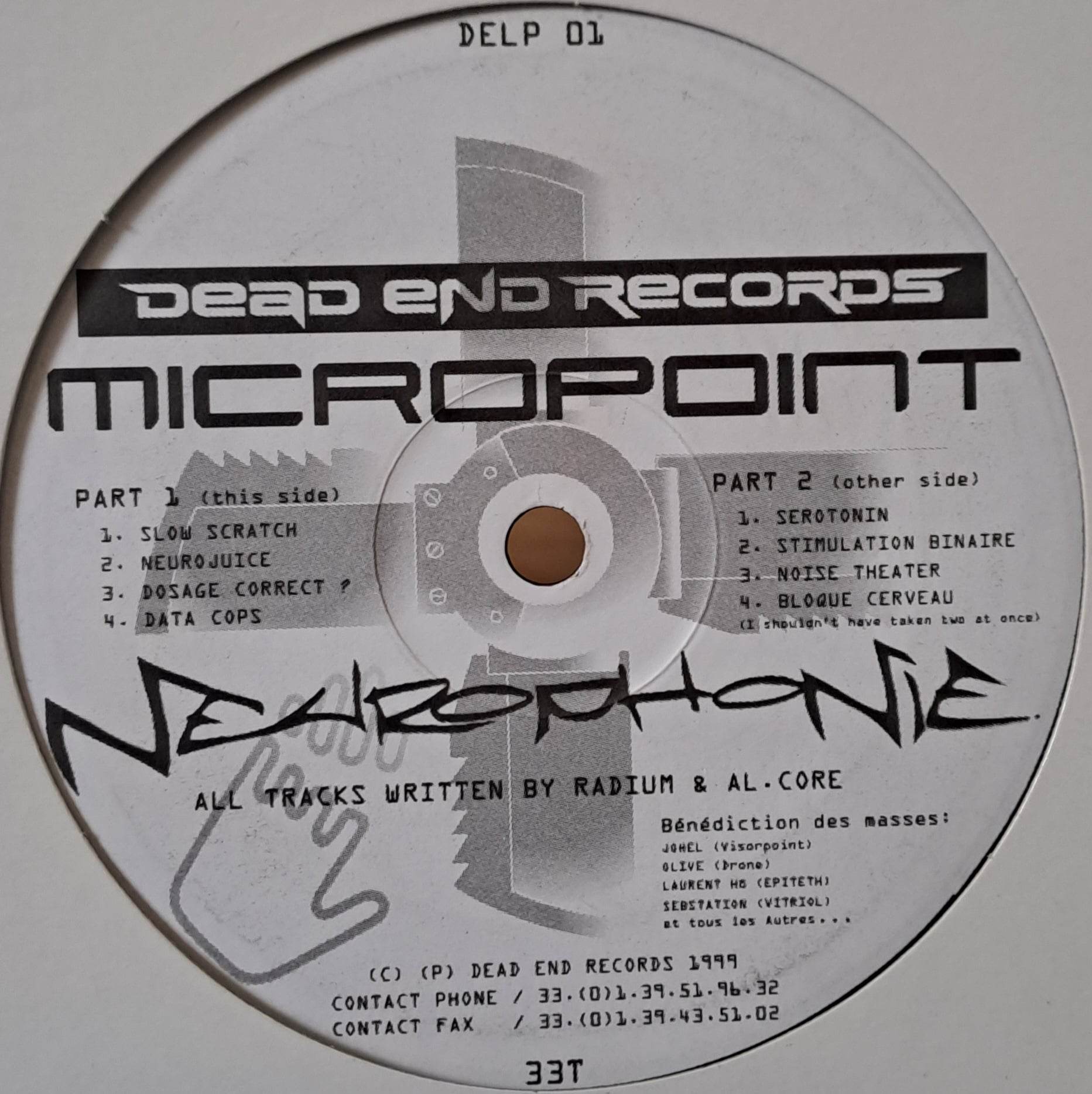 Dead End Records LP 01 (double album) - vinyle hardcore