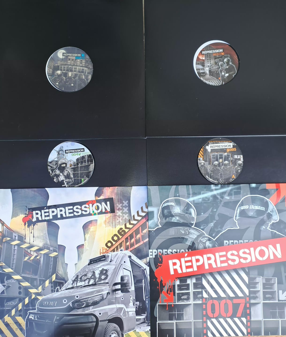 Lot de 6 vinyles Hardcore du label répression (20% de remise) - vinyle hardcore