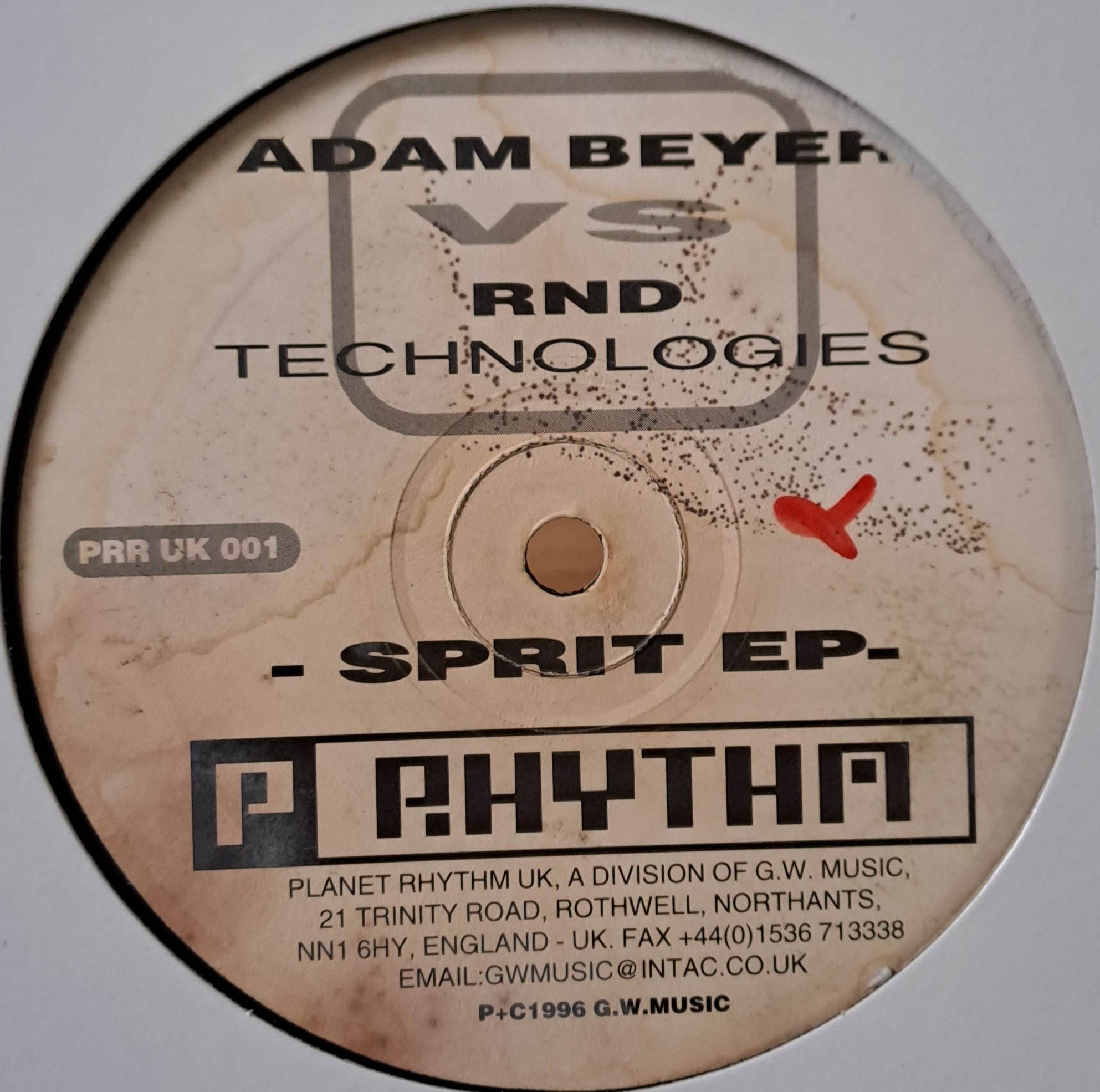 Planet Rhythm UK 01 - vinyle hard techno