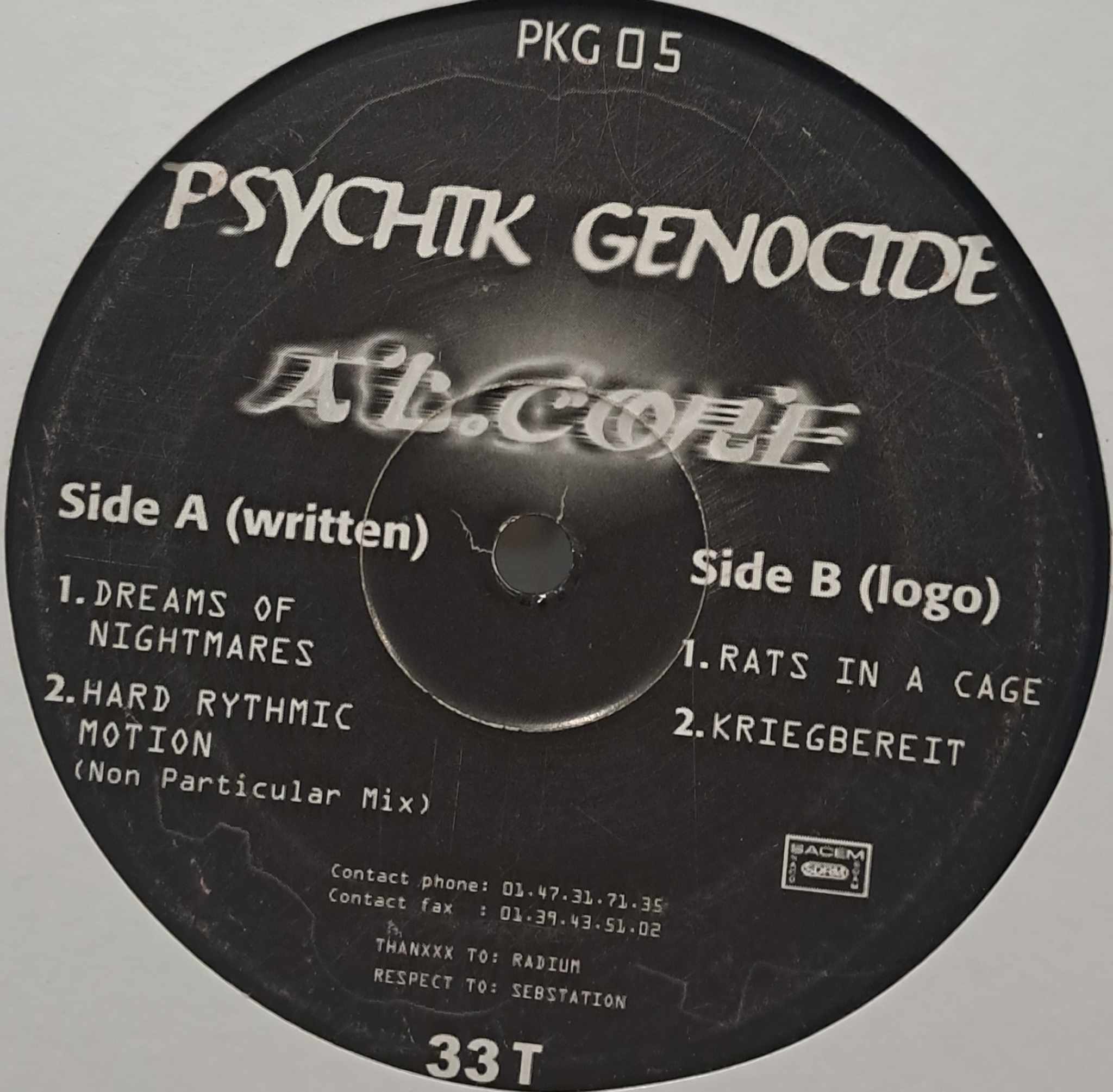 Psychik Genocide 05 - vinyle hardcore