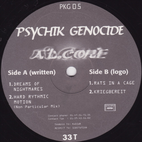 Psychik Genocide 05 - vinyle hardcore