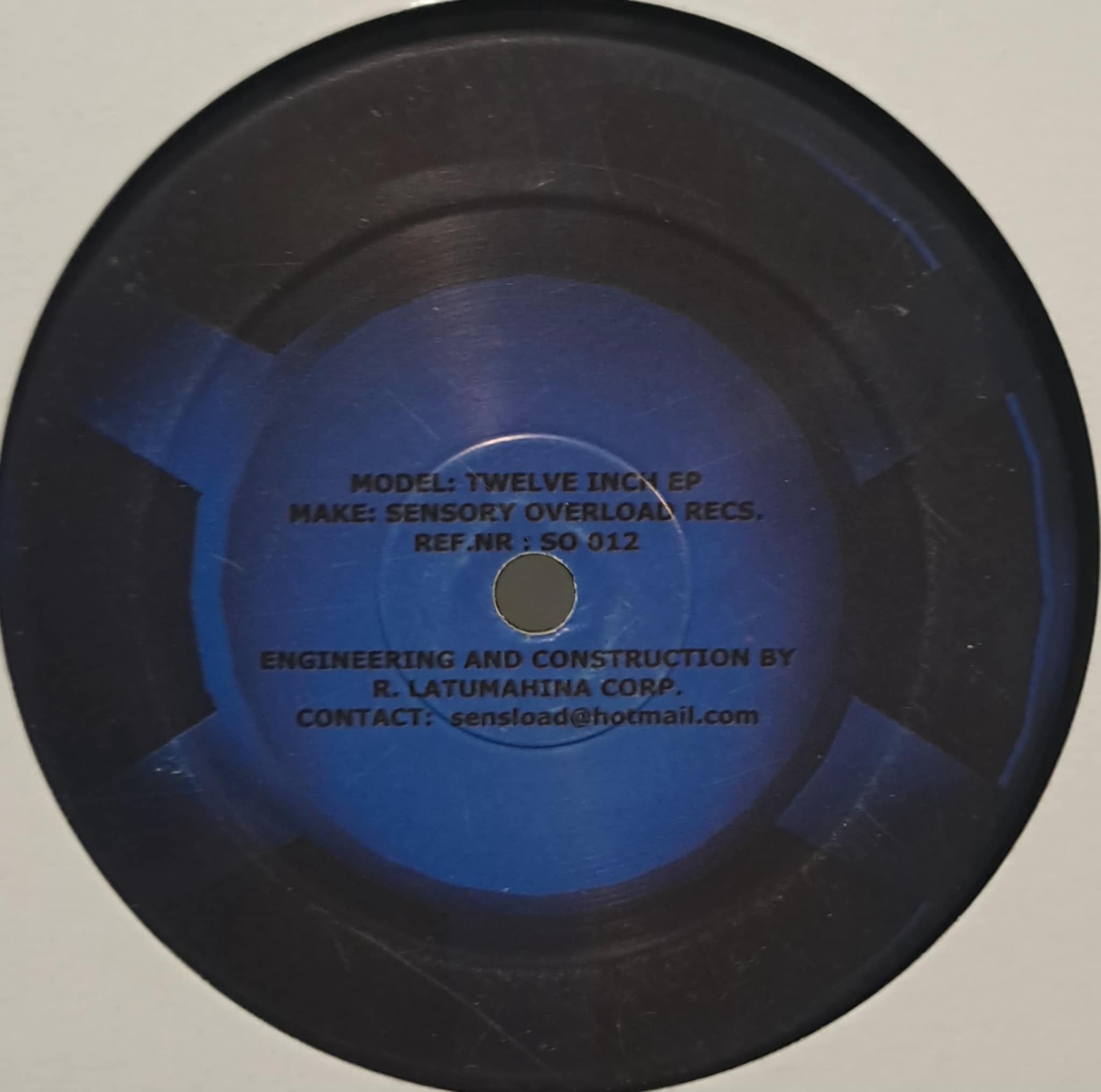 Sensory Overload 012 - vinyle Breakbeat