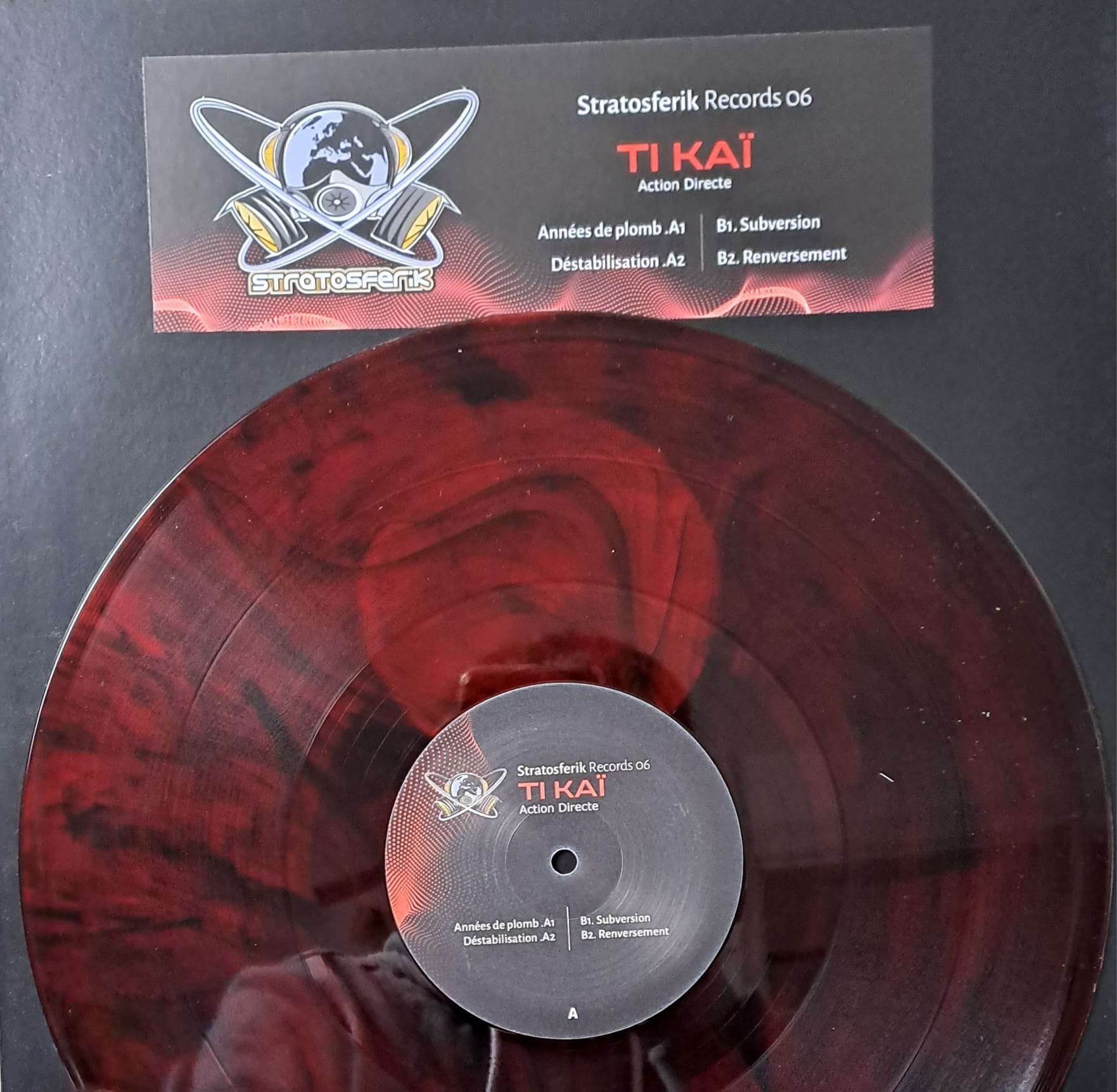 Stratosferik 06 (Marbré rouge foncé) - vinyle hardcore