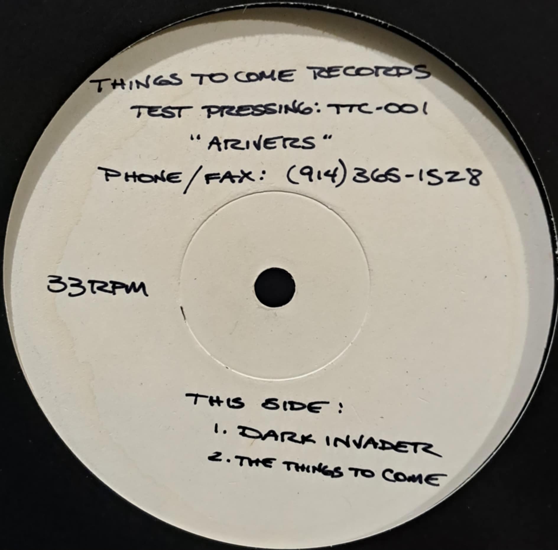 Things To Come Records 01 (White Label) - vinyle acid